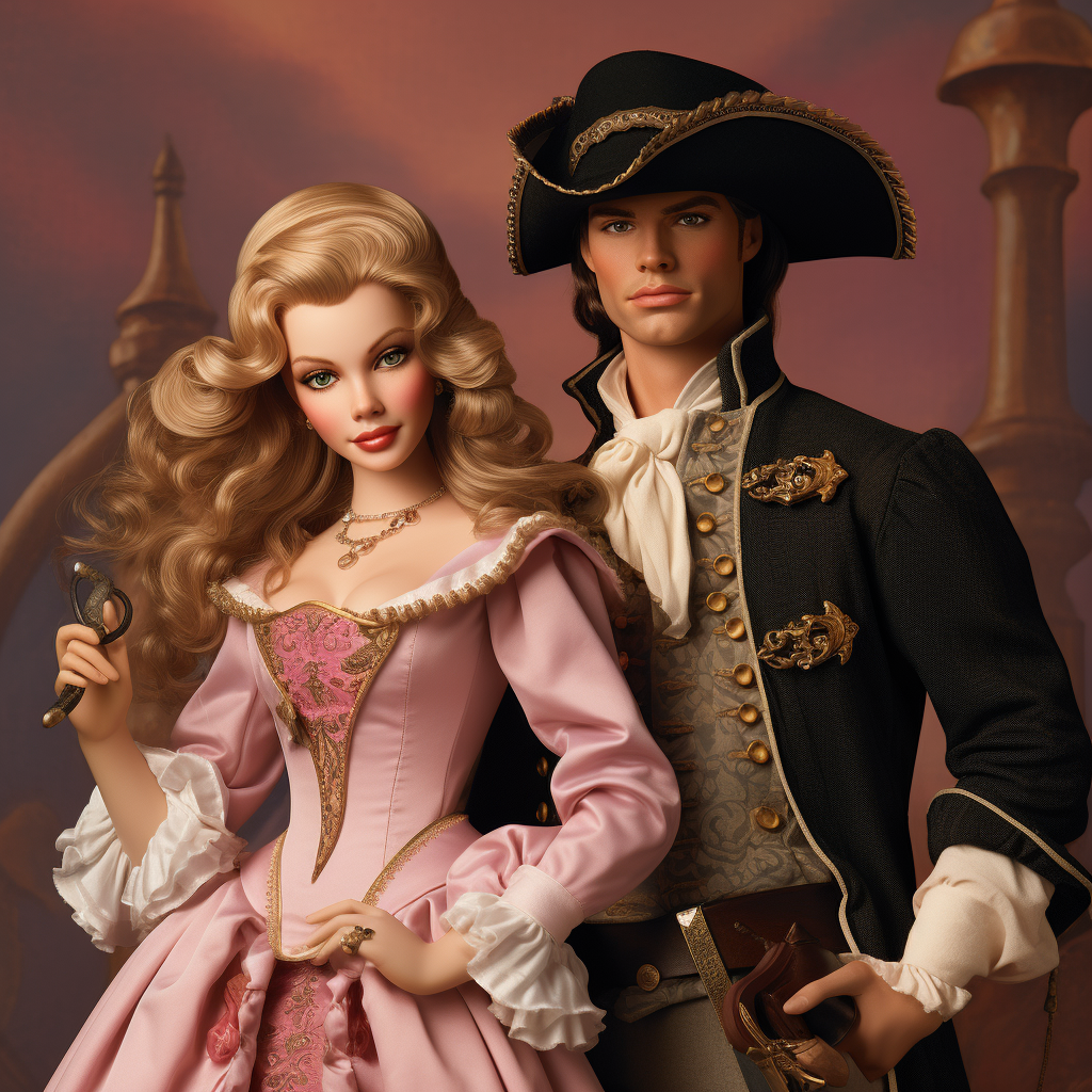 Barbie and Ken Renaissance Style Artwork