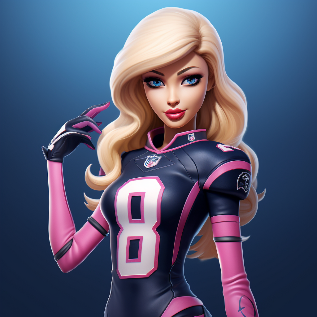 Realistic Barbie-inspired NFL team logo