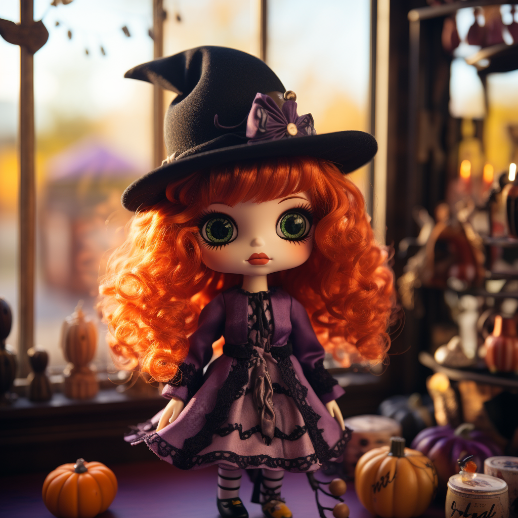 Witch Barbie Blythe Doll with Ombre Hair