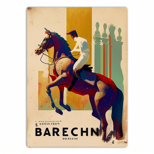 Athletic Dressage Horse in Barcelona Travel Poster