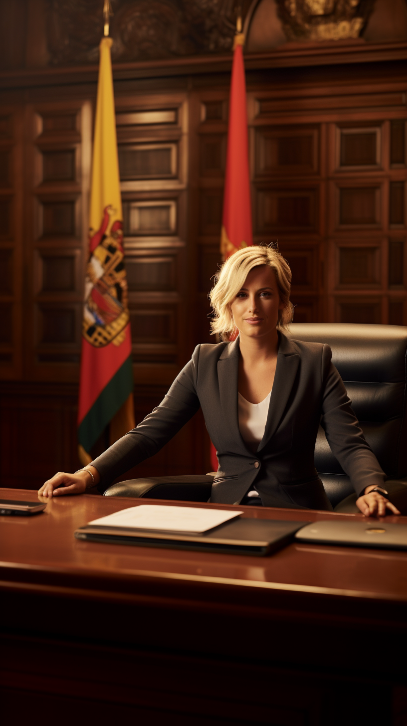 Female government official at Barcelona state office