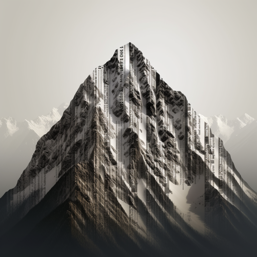 Barcode shaped mountains in nature