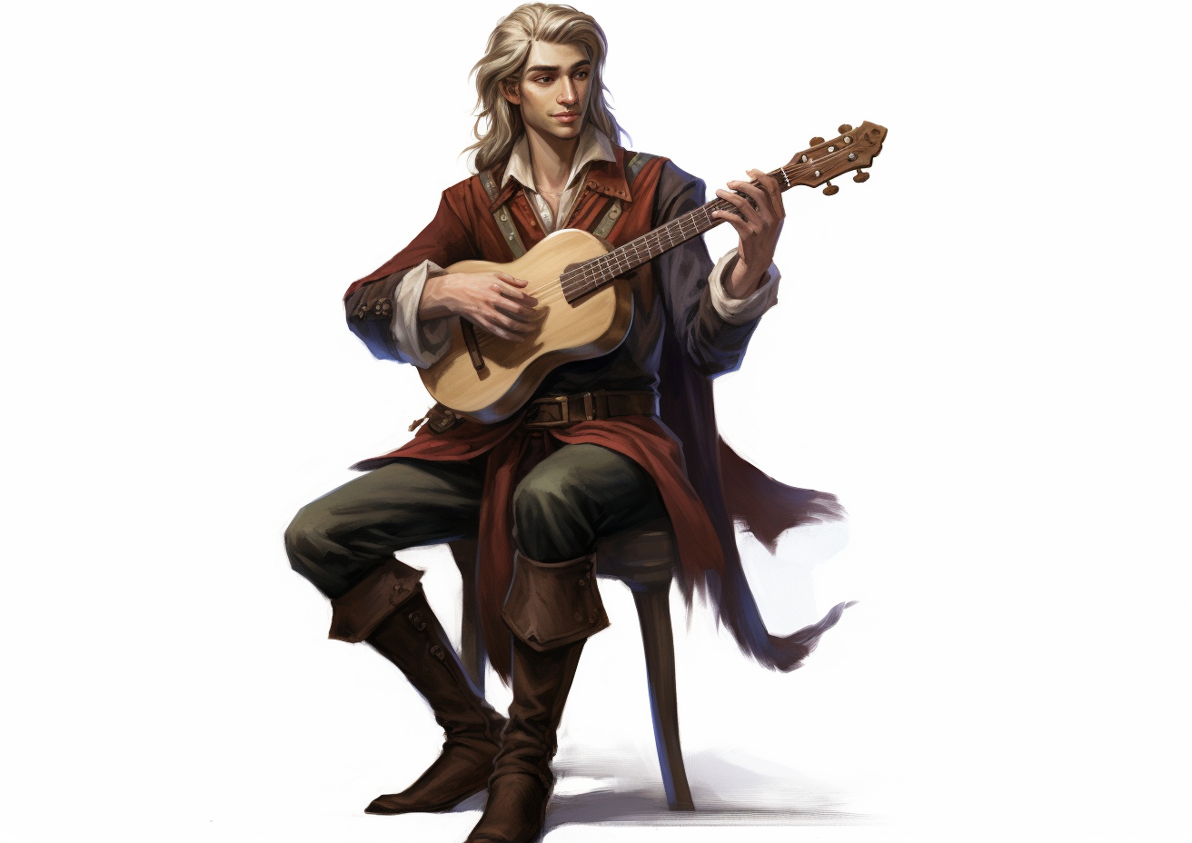 Realistic Pixar-style Dungeons and Dragons bard