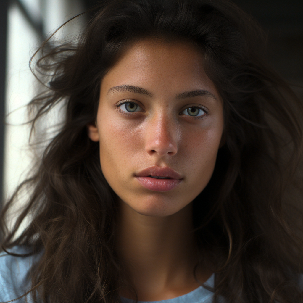 Model without makeup - Italian