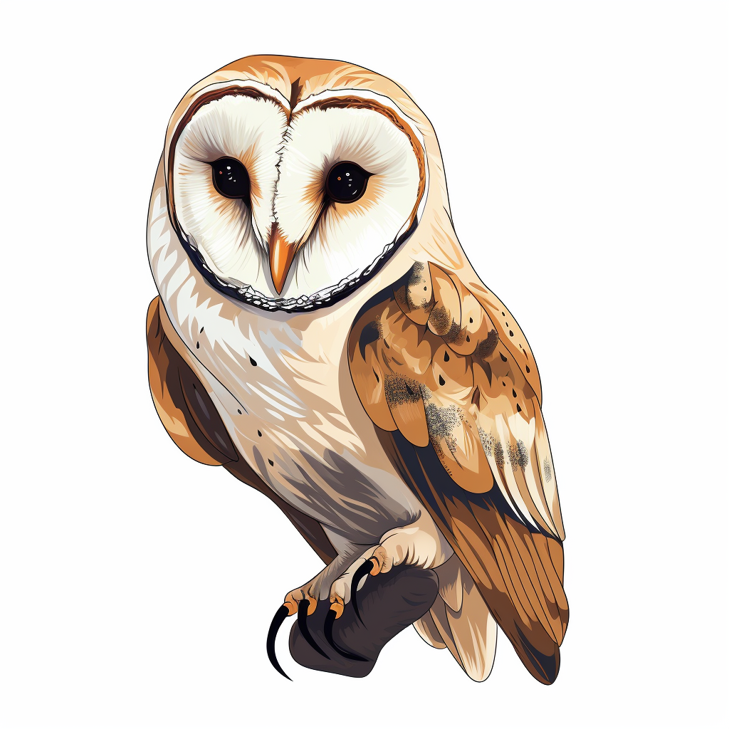 Barn Owl vector illustration on white background