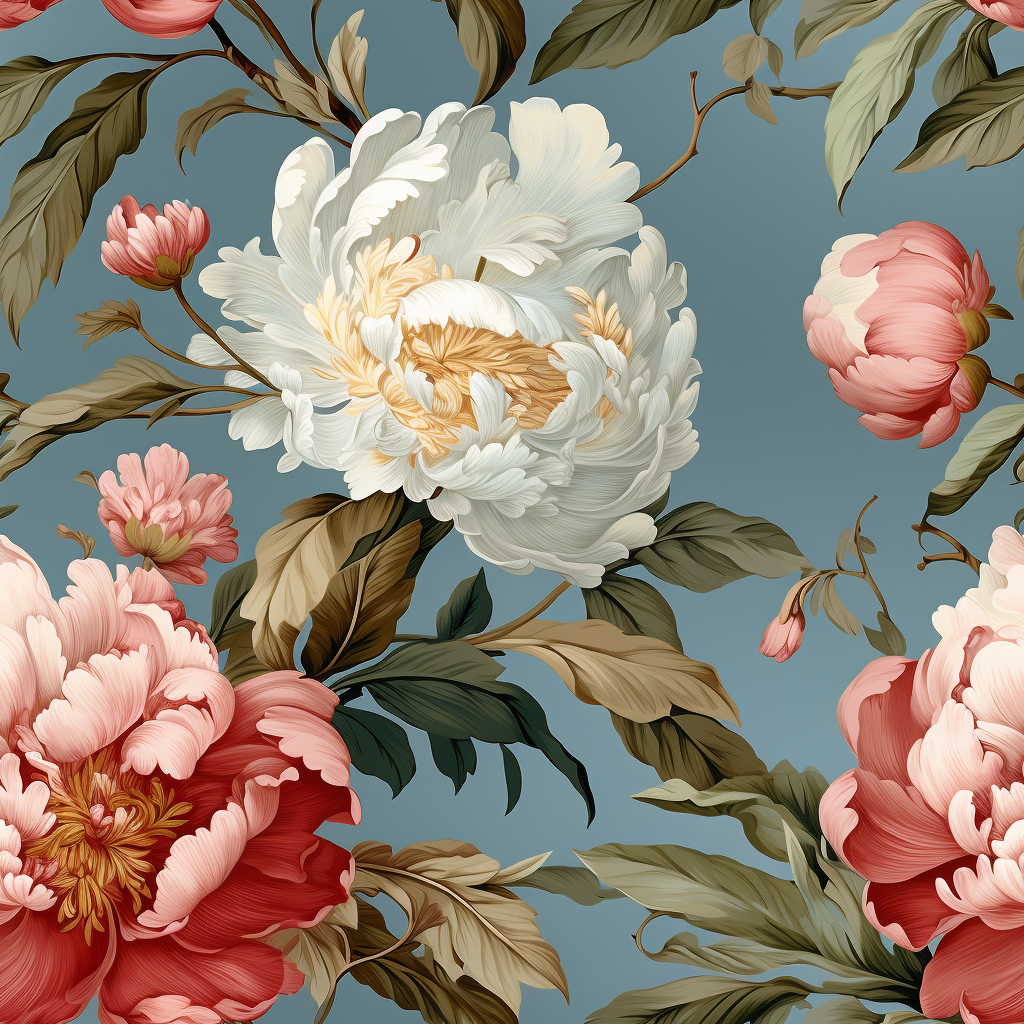 Beautiful Baroque Peonies Wallpaper