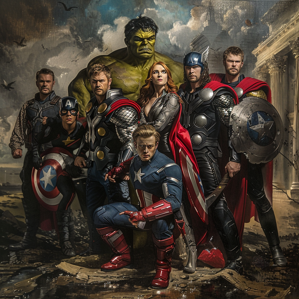 Dramatic Baroque Marvel Avengers Art