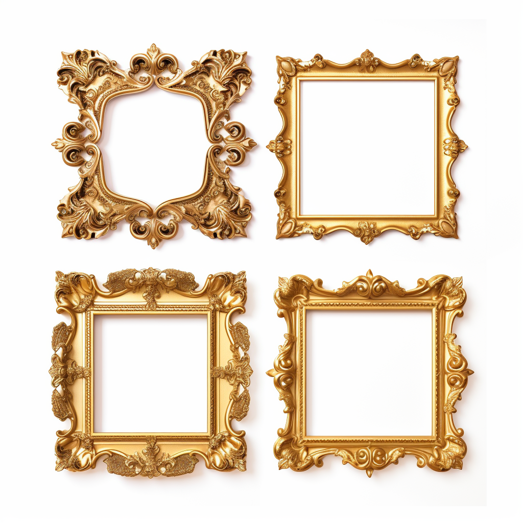 Beautiful baroque frame on a white background