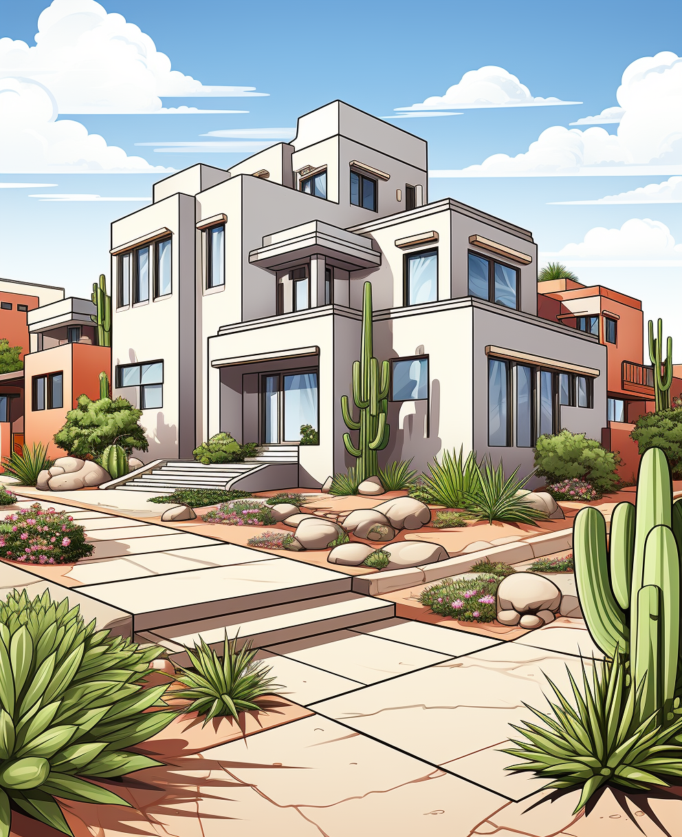 Coloring Page of Barragan House Front View