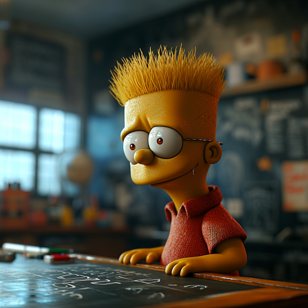 Bart Simpson plotting new pranks