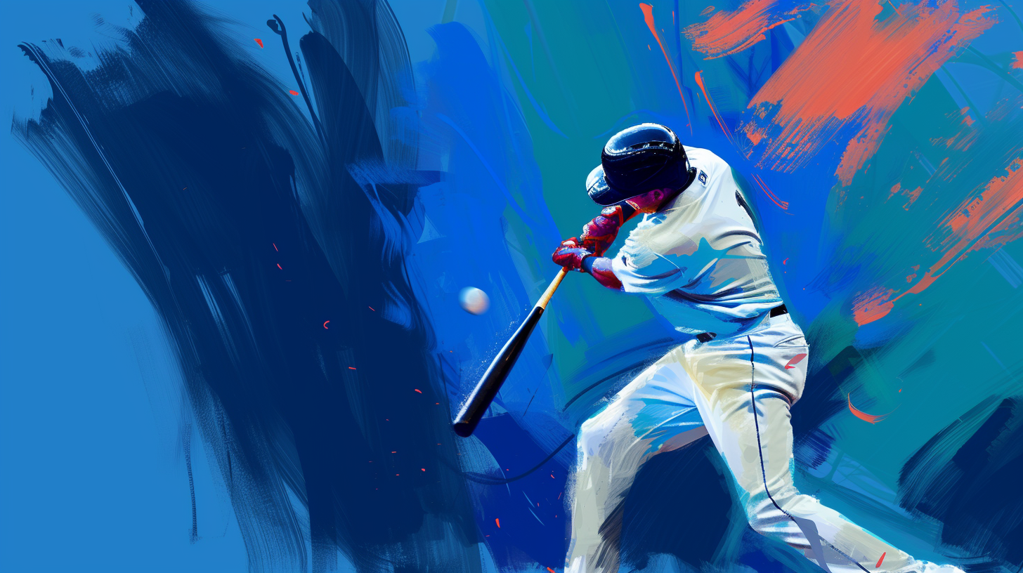 Baseball batter in brush stroke oil paintings