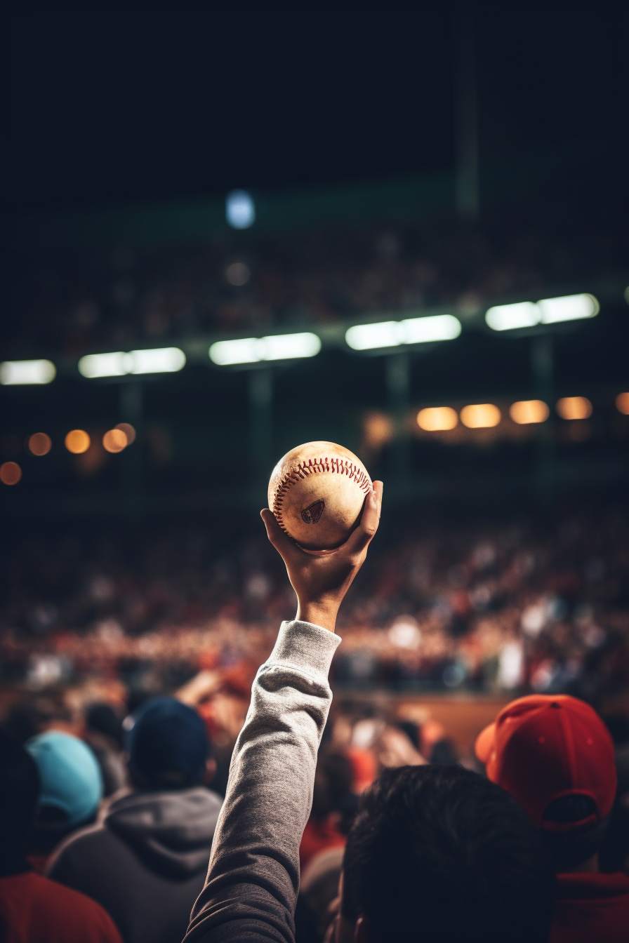 Close-up of baseball glove catching ball