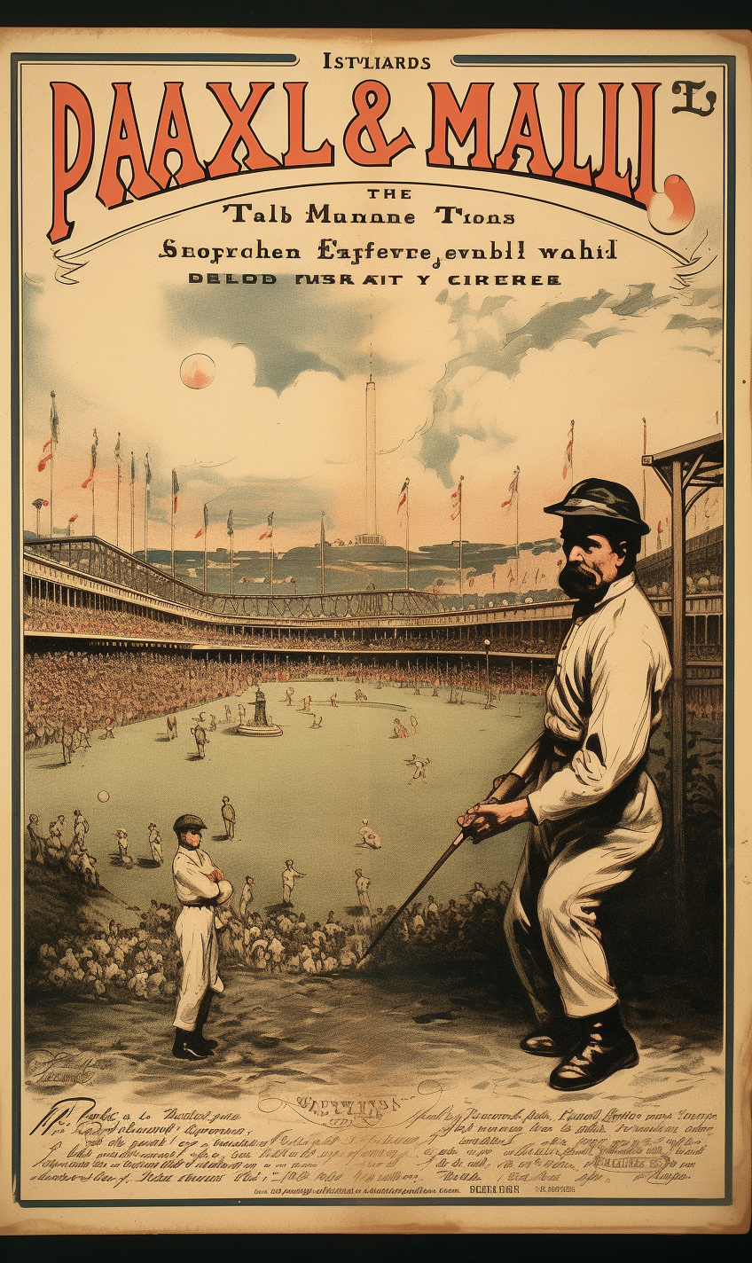 Vintage baseball park advertisement