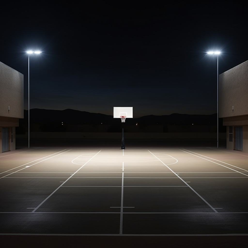 Basketball court without lines and basket