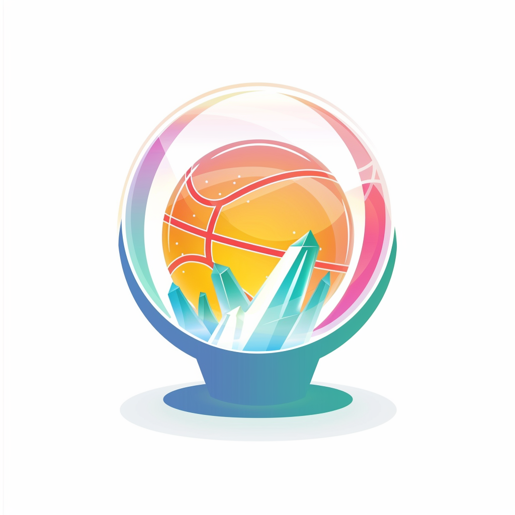 Minimalist Gradient Basketball Crystal Ball Logo