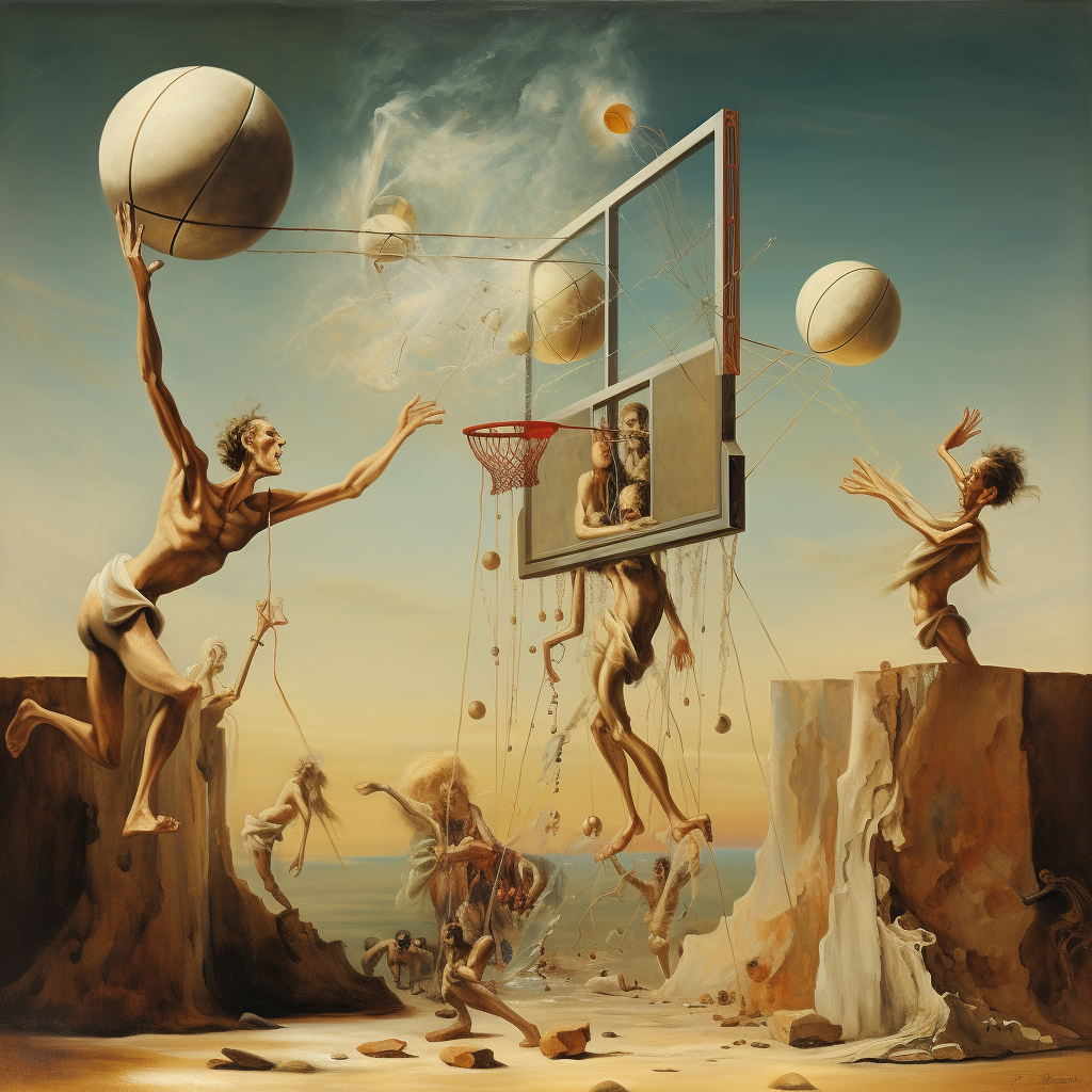 Salvatore Dali's basketball game art