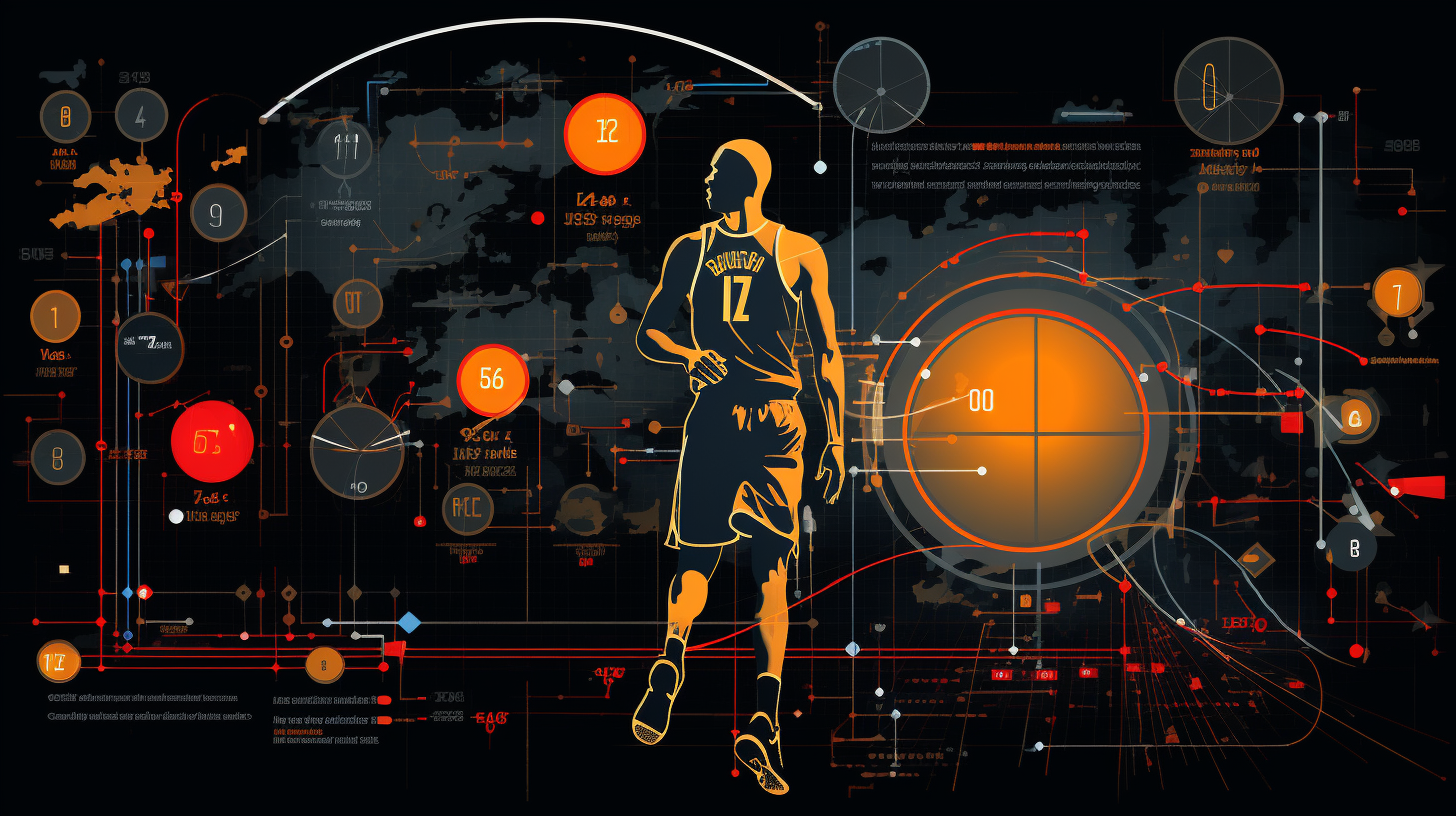 Futuristic basketball infographic graphic