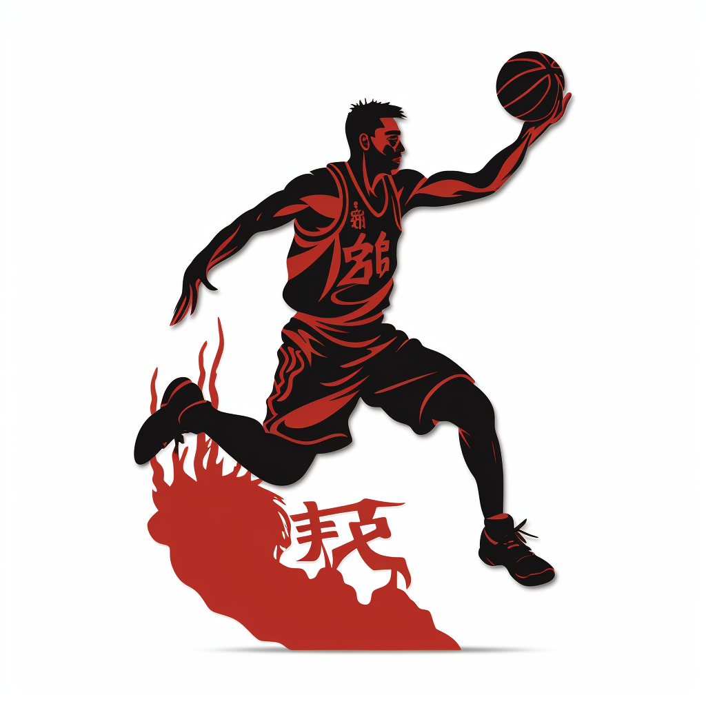 Basketball player performing Chinese shadow puppets