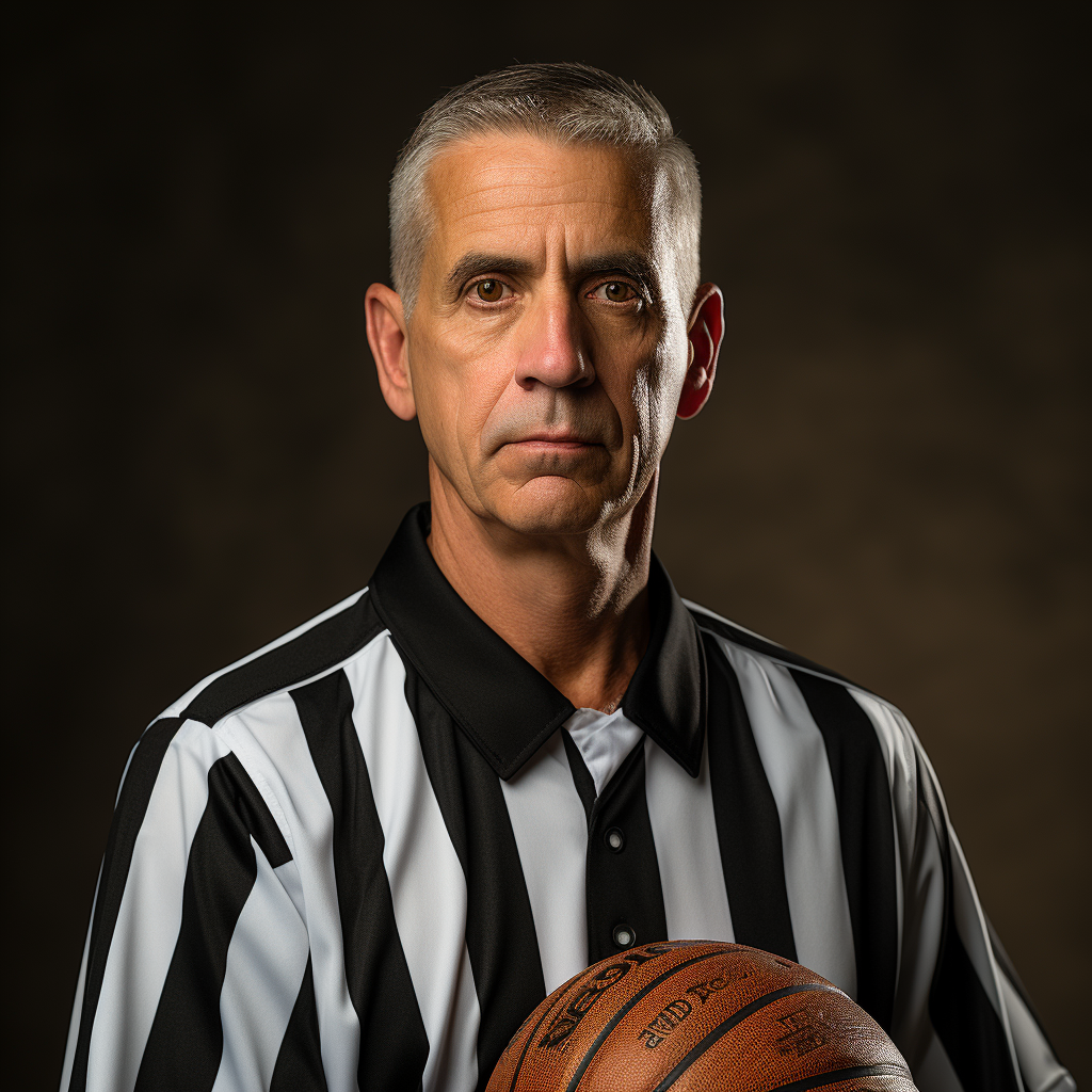 Studio portrait of a basketball referee