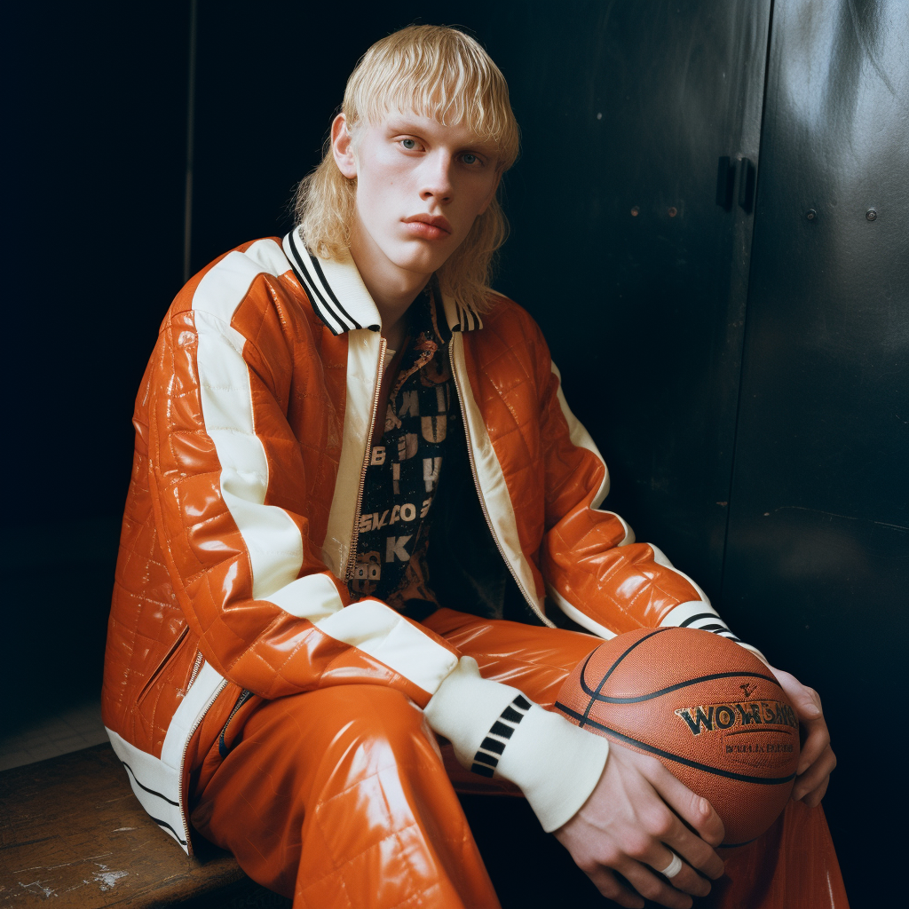 Fashion editorial with basketball theme