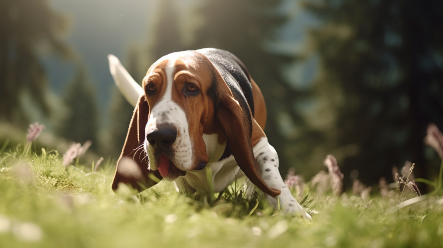 Basset Hound hunting in German Alps