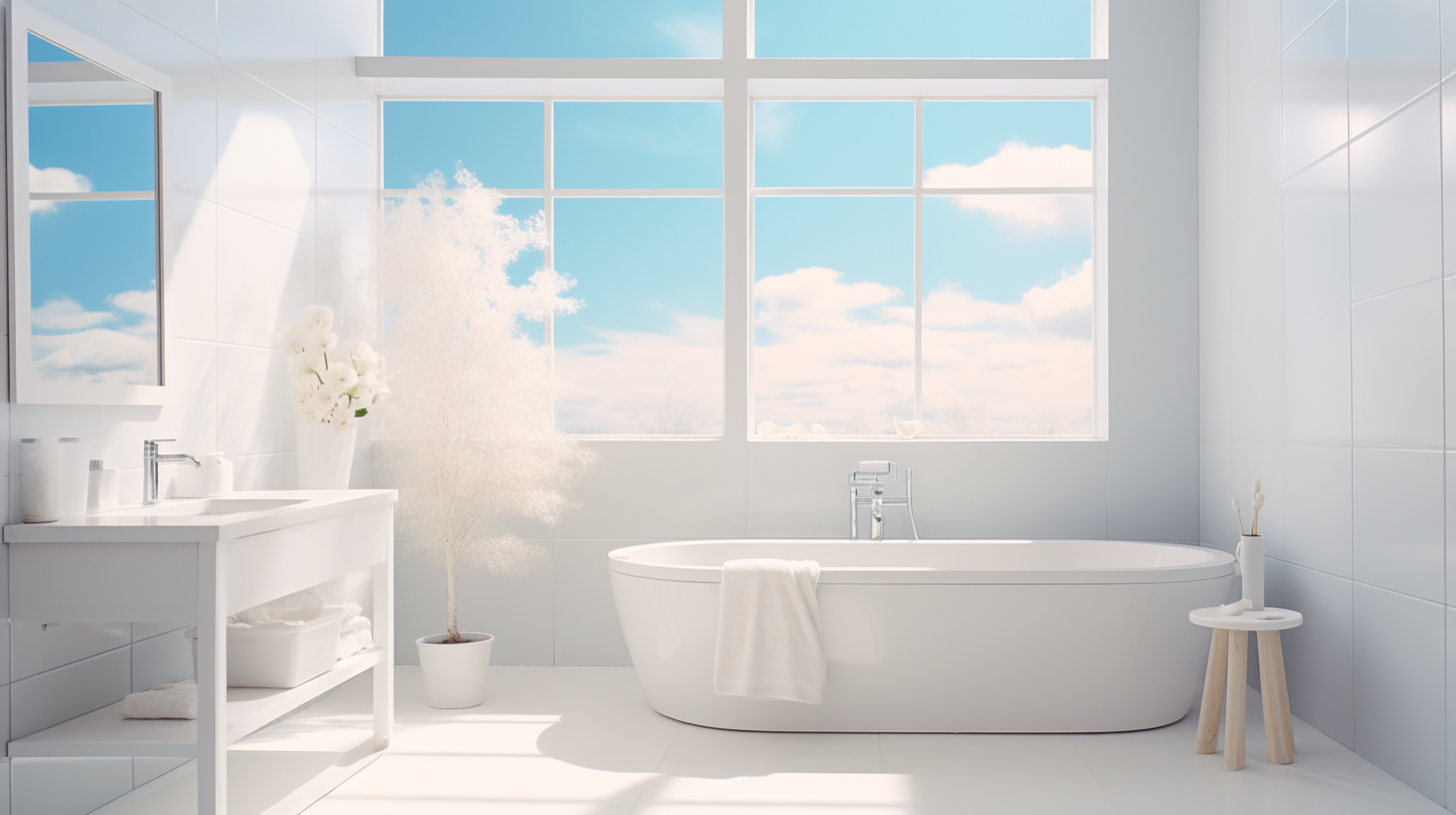 Modern bathroom with bright white tones