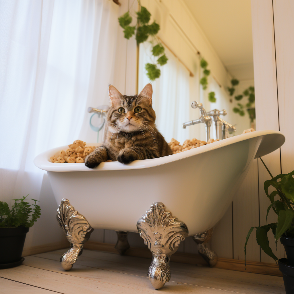 Cat's feet in a bathtub