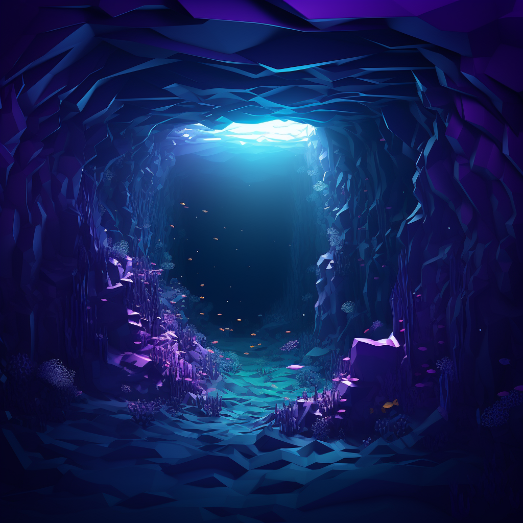 Stunning 3D rendering of deep ocean environment