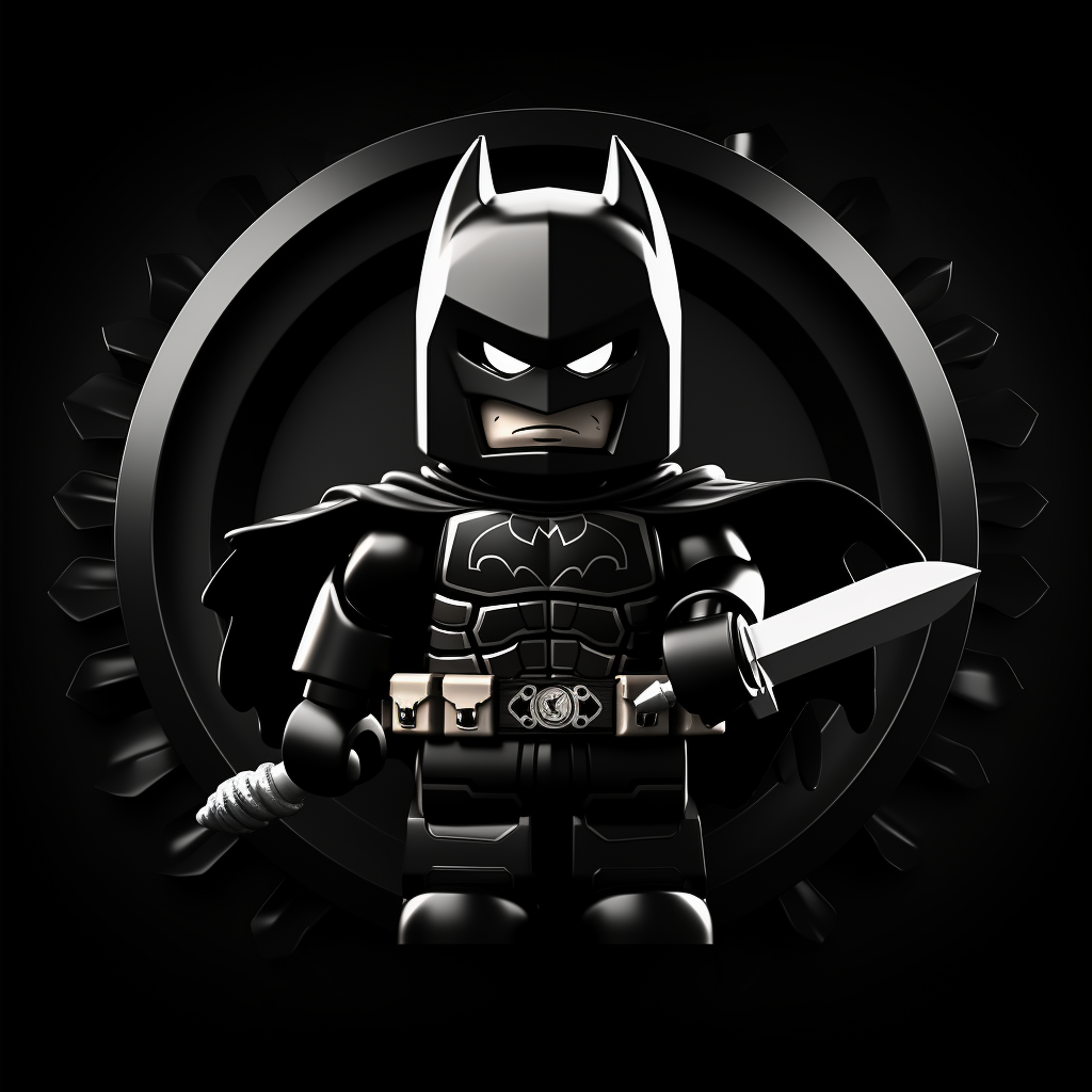 Lego Batman wielding a sword