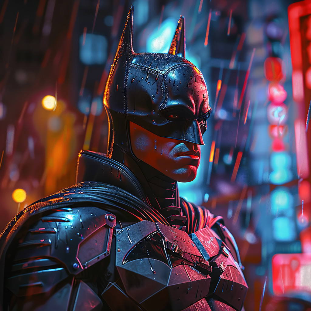 Batman in Rain Illustration