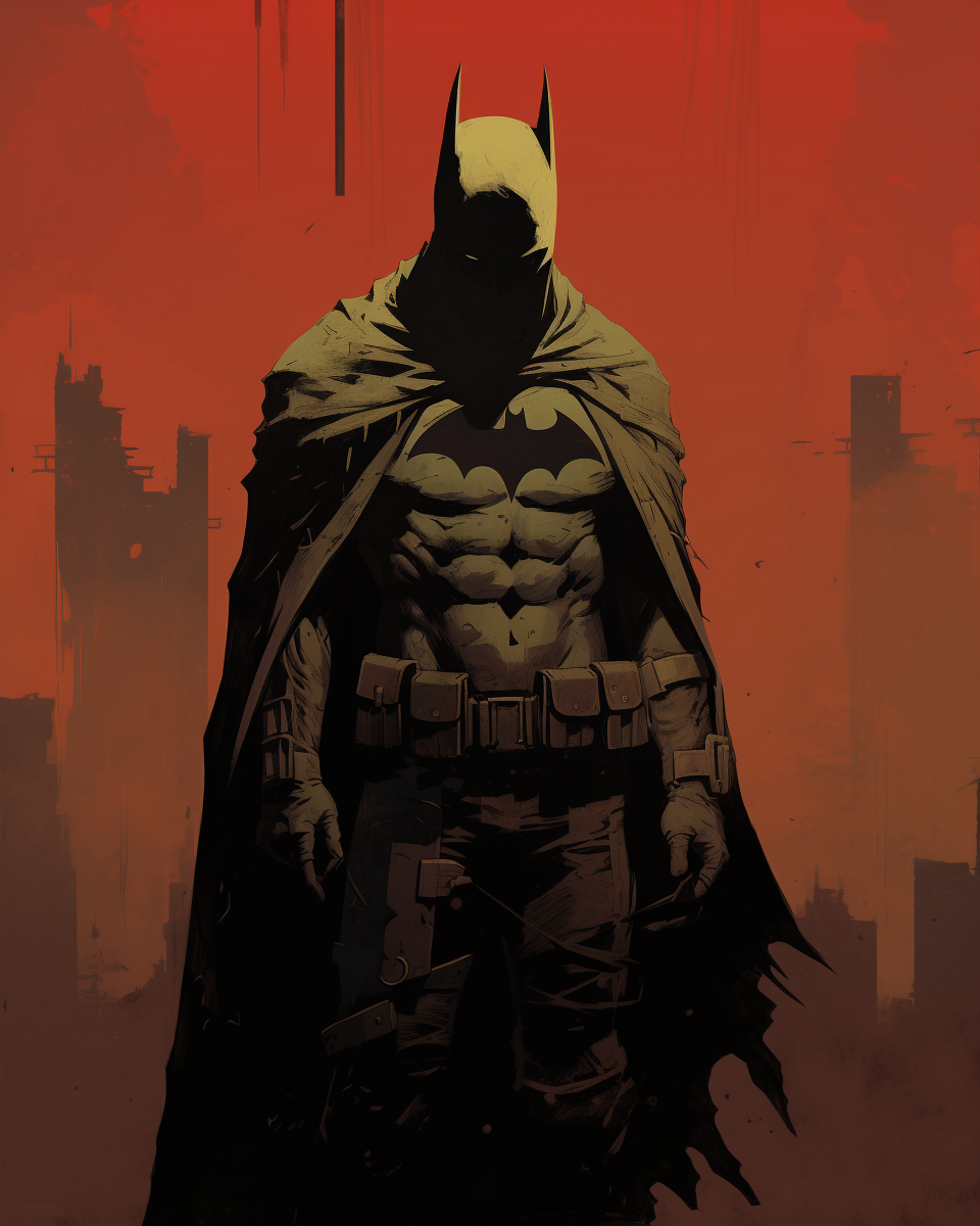 Batman unmasked Mike Mignola style