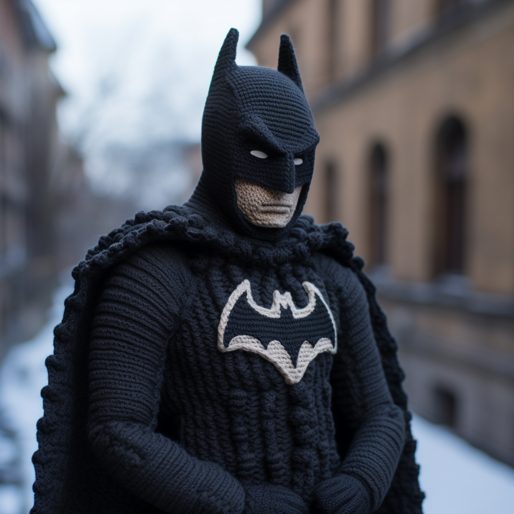 Batman in Wool Black Suit