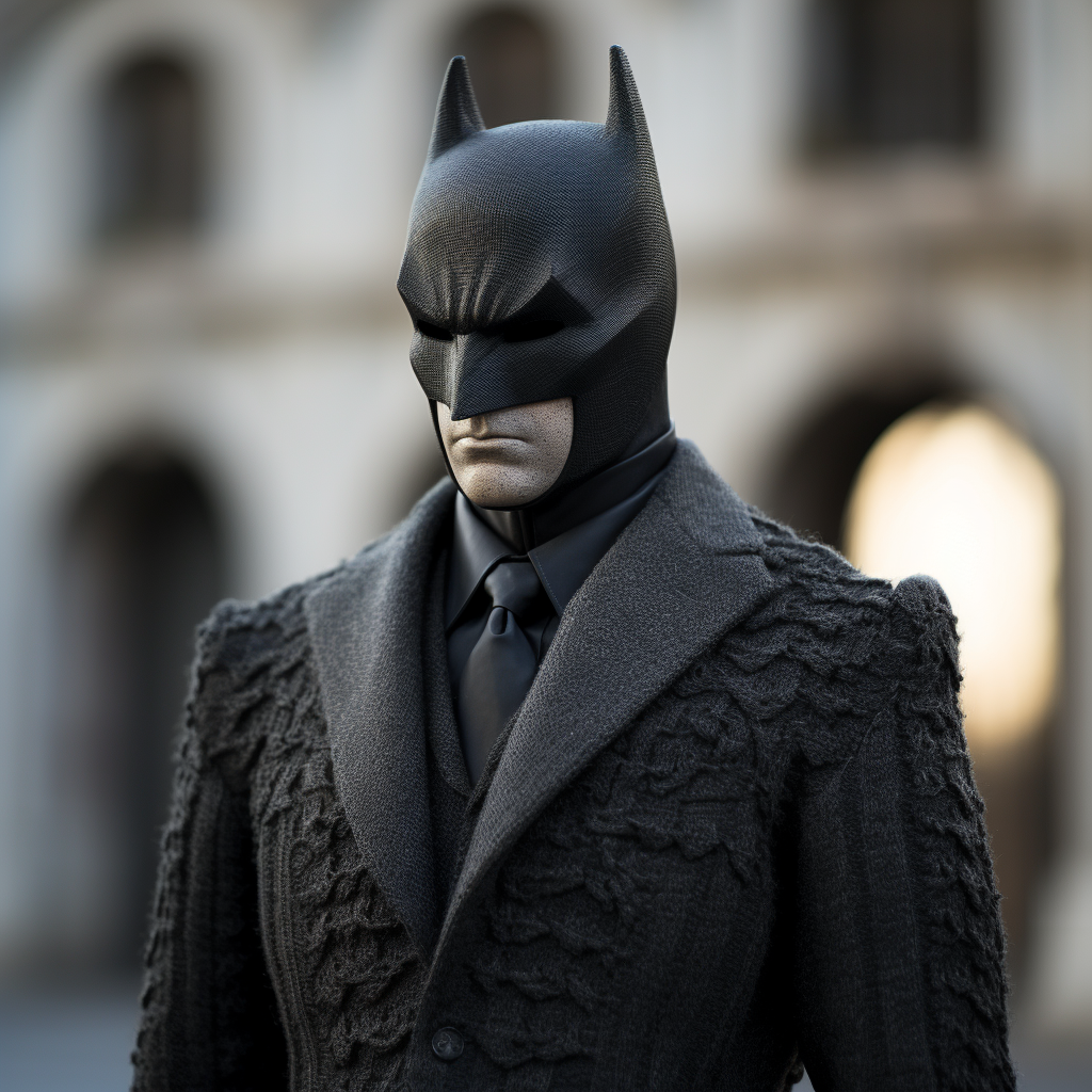 Batman in black wool suit