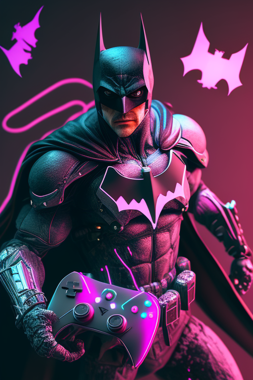 Batman with pink Xbox controller