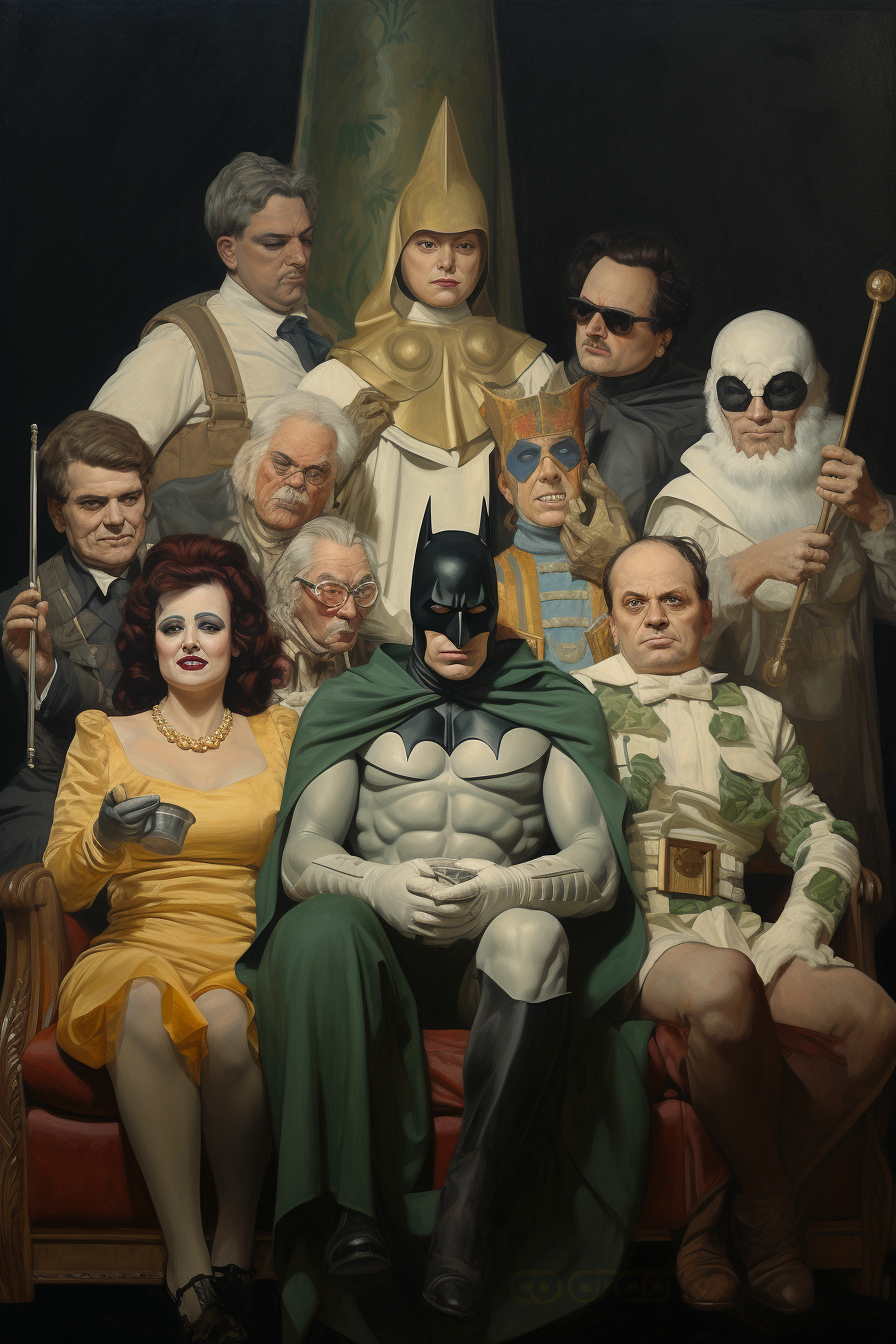 Artistic portrayal of Batman's Rogues Gallery