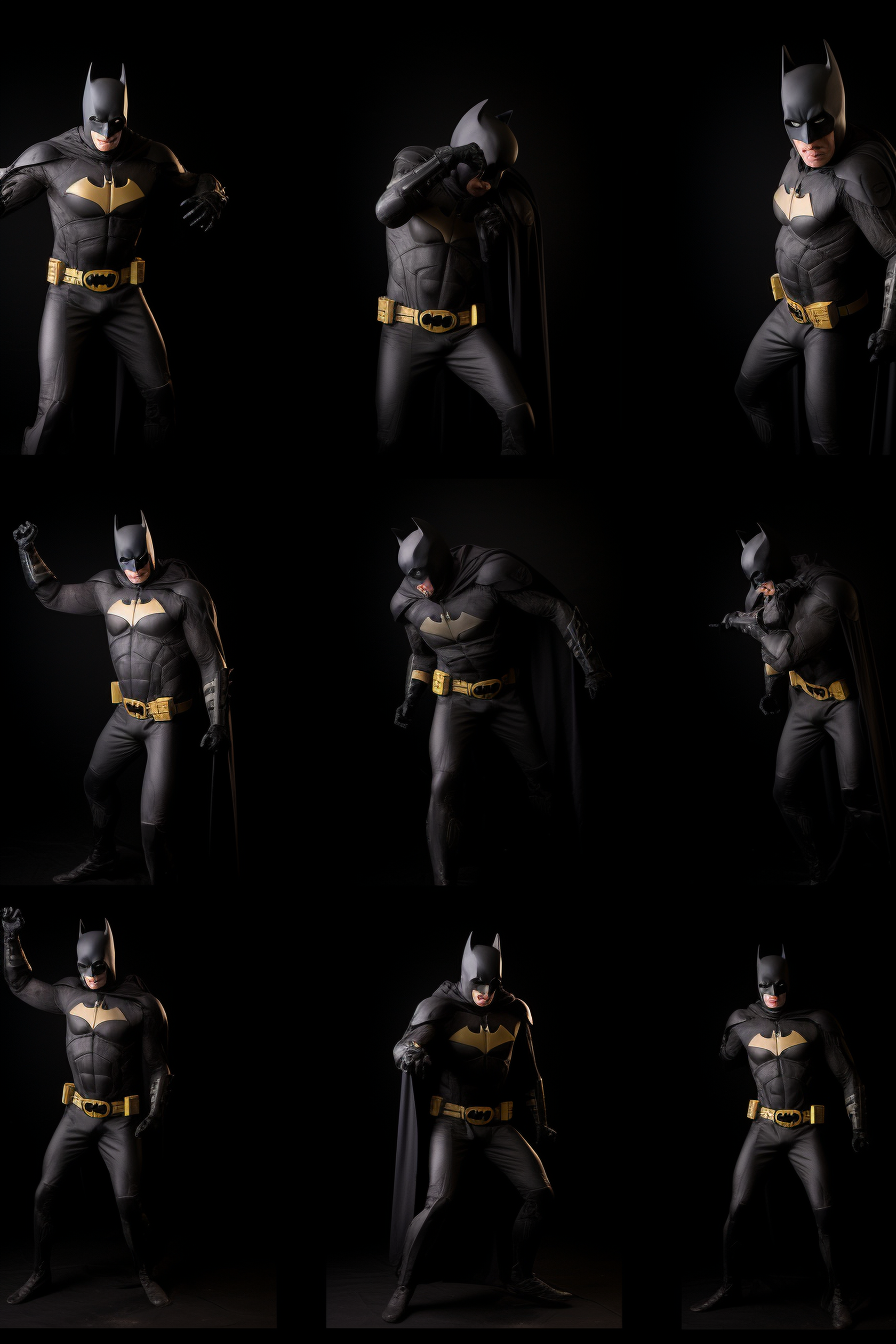 Powerful Batman in dynamic action