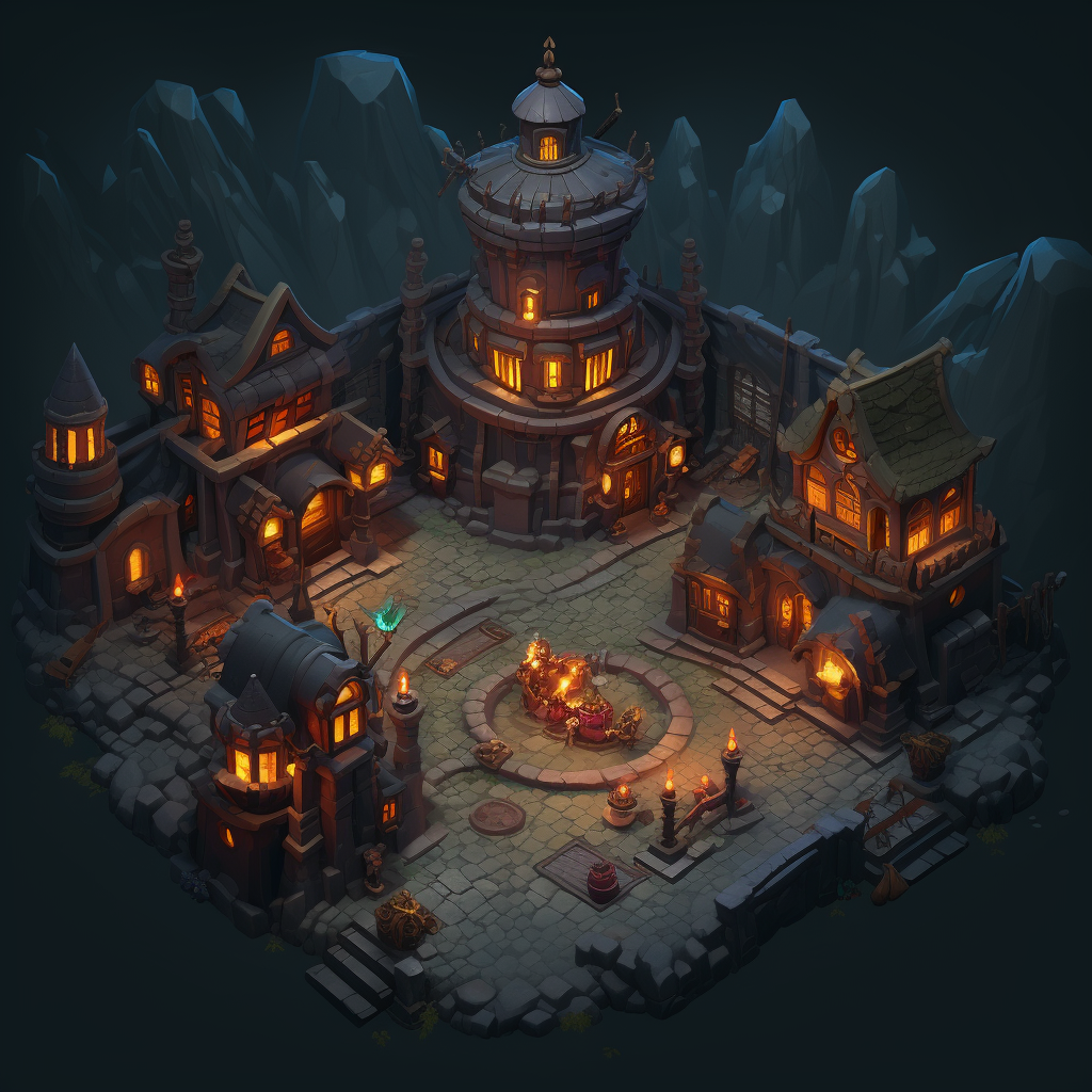 Battlerite game landscape, ancient Kiev, Slavic theme, dark fantasy