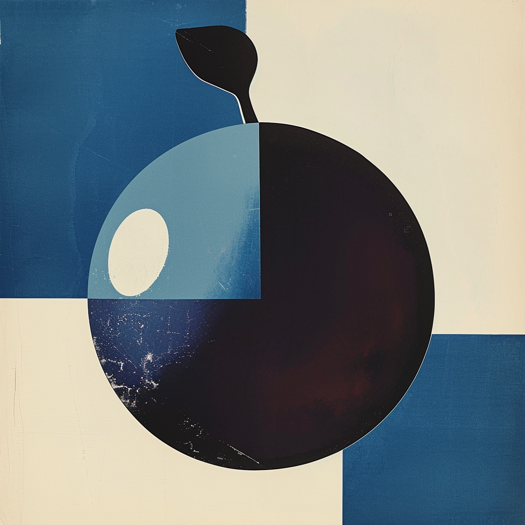 Vibrant blueberry Bauhaus poster design