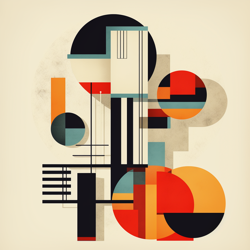 Bauhaus graphic design with vibrant colors