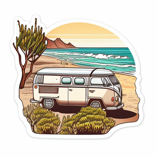 Beautifully hand-drawn campervan sticker