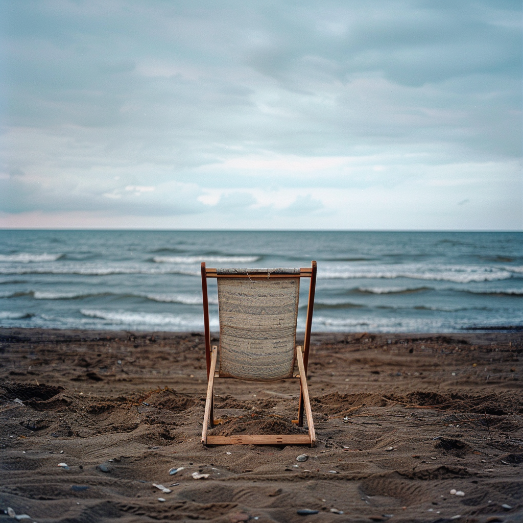 Beach chair romance scene image