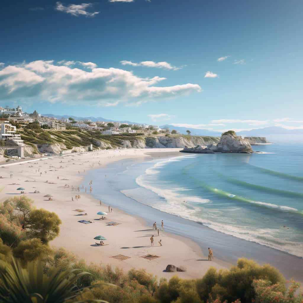 Relaxing beach hotel view in Spain