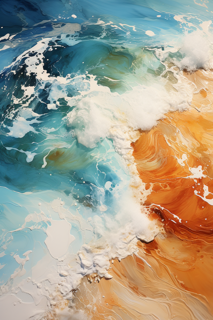 Beach Wave in Photorealistic Style