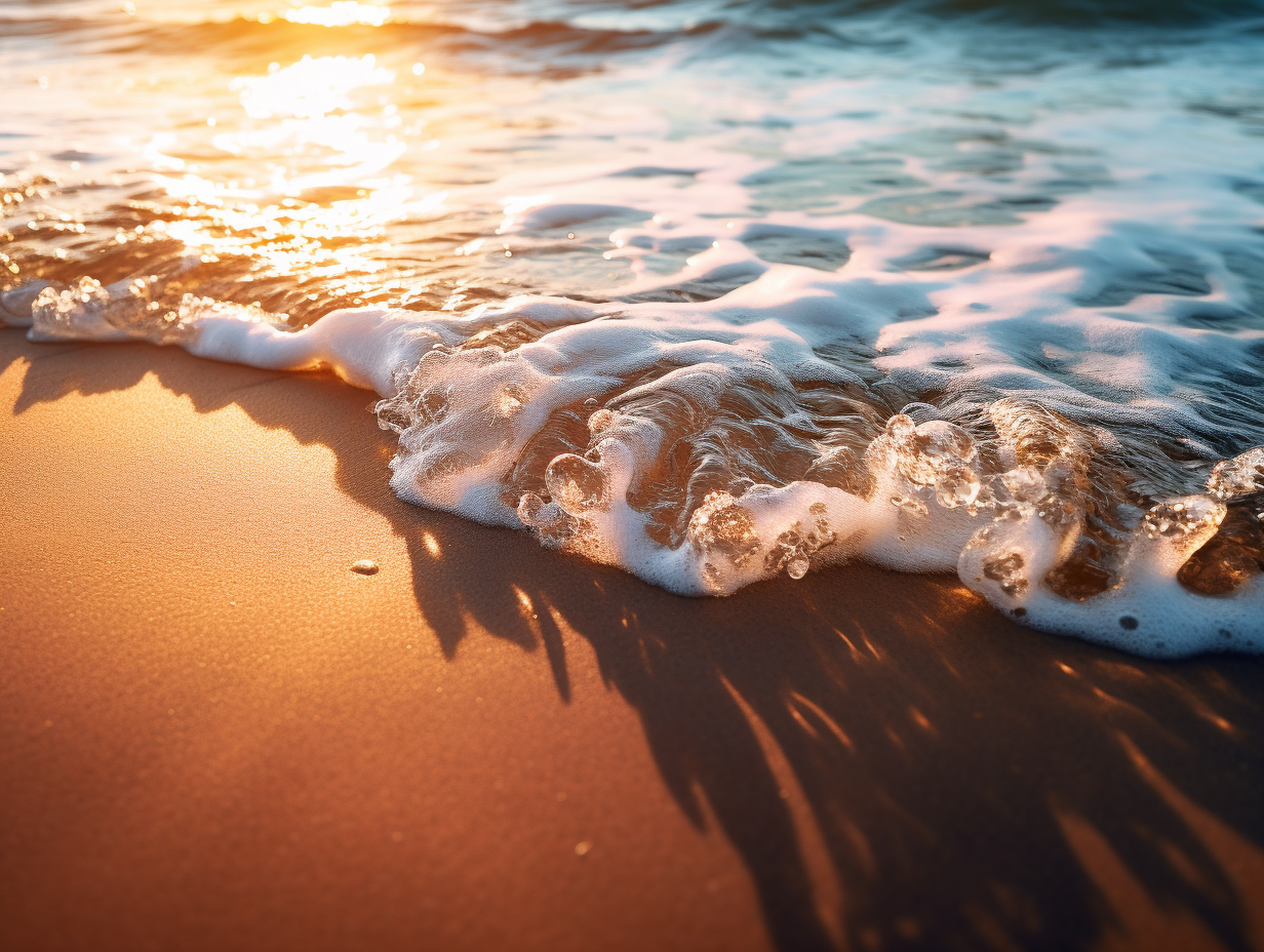 Stunning beach scene with crashing waves