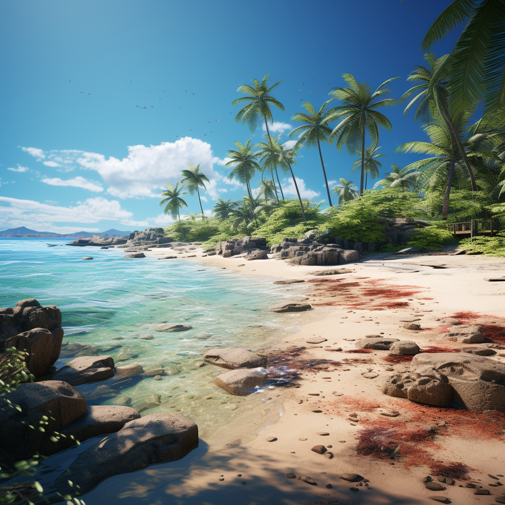 Beach backdrop for photorealistic images