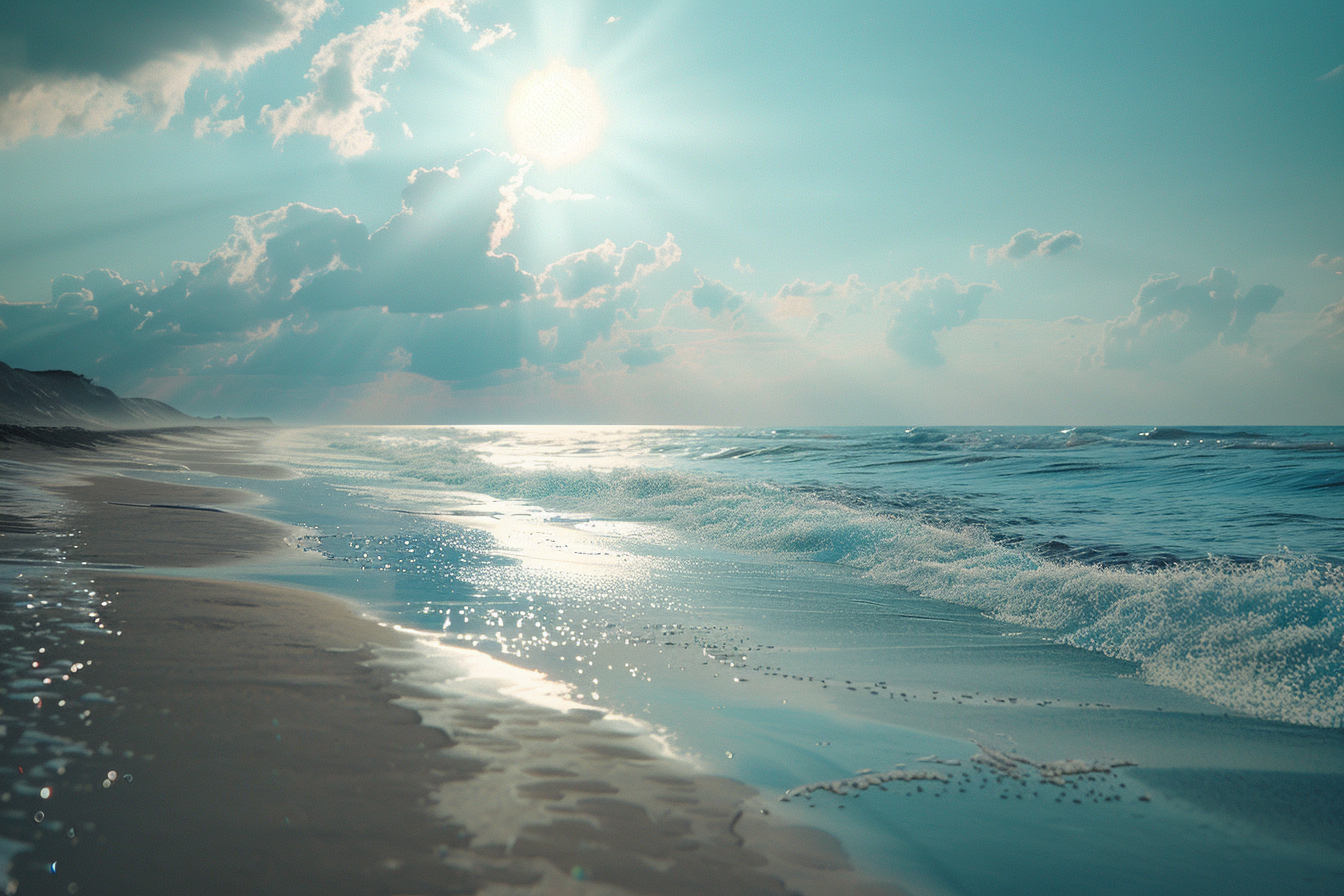 Beach with Cinematic Lighting