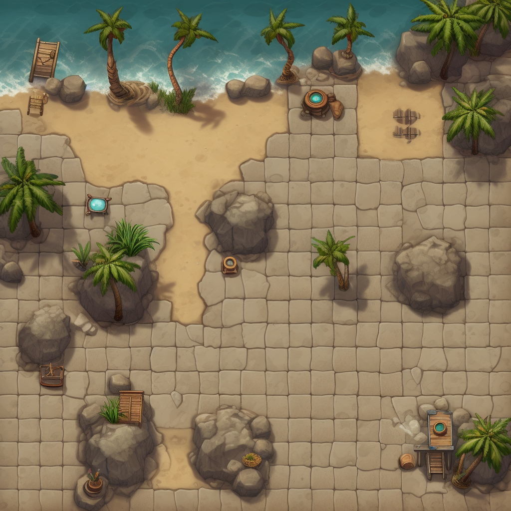 Colorful beach tileset for RPG