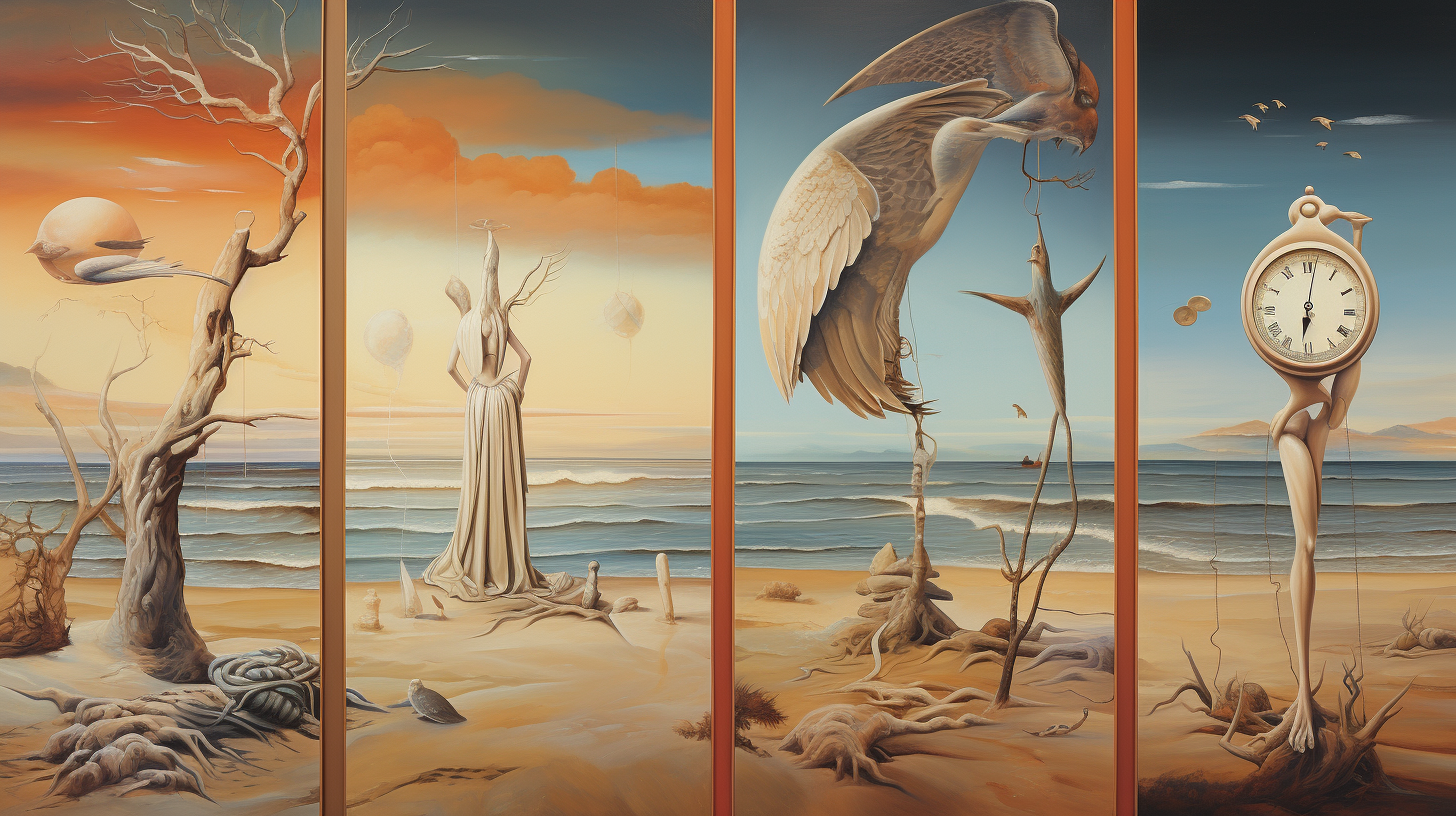 Beautiful Triptych Image of a Beach