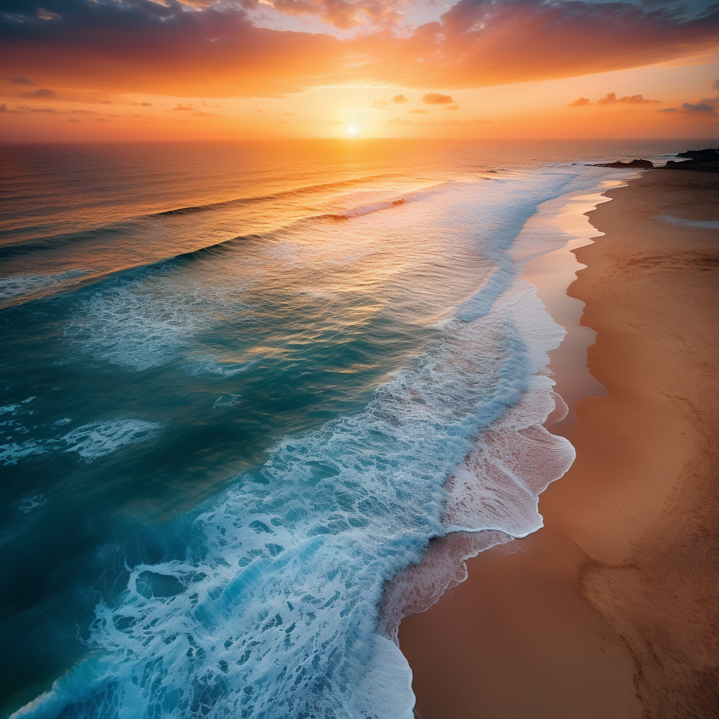 Stunning aerial view of sunny beach