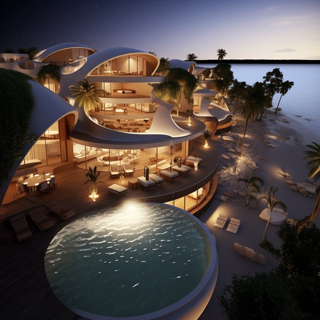 Luxury hotel overlooking the beach